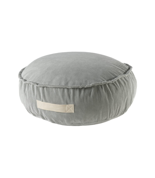 MeowBaby® Corduroy Pouf Round – Designer Seating for Children - Grey