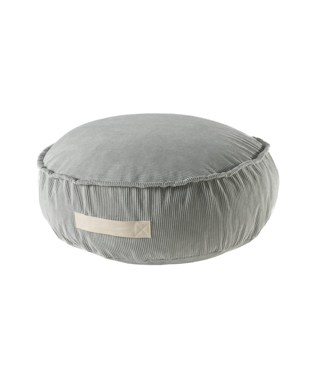 MeowBaby® Corduroy Poef Rond - Design Zitmeubilair voor Kinderen - Grijs-mercibeaucoupp.eu