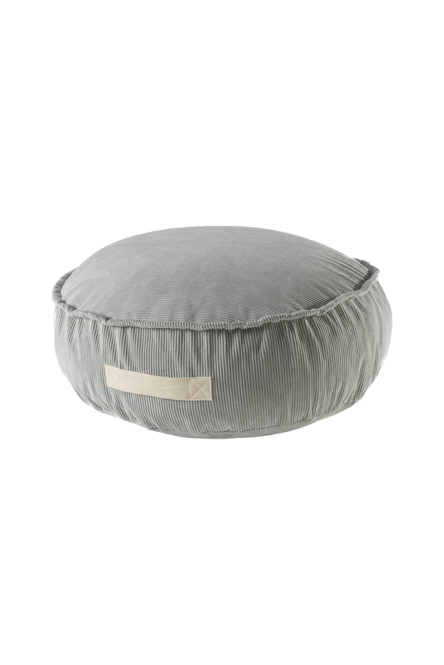 MeowBaby® Corduroy Poef Rond - Design Zitmeubilair voor Kinderen - Grijs-mercibeaucoupp.eu