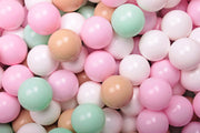 Ball pit balls 200 pieces – Beige, Mint, White & Pastel Pink