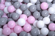 Ball pit balls 200 pieces – Grey, Pastel Pink and White
