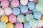Ball pit balls 200 pieces – Baby blue, White, Mint green, Pastel pink and Pastel yellow
