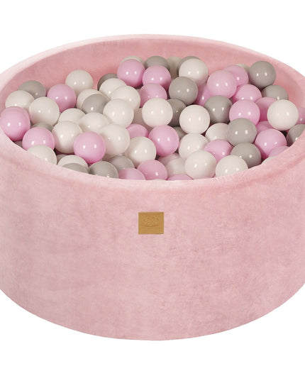 Ballenbak met 300 ballen, 90x40cm - Lichtroze Fluweel-mercibeaucoupp.eu