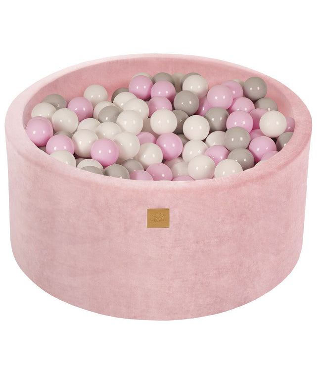 Ball Pit with 300 balls, 90x40cm - Light Pink Velvet