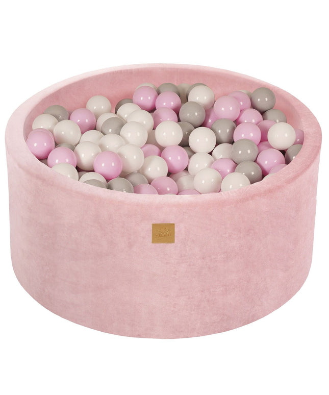 Ballenbak met 300 ballen, 90x40cm - Lichtroze Fluweel-mercibeaucoupp.eu