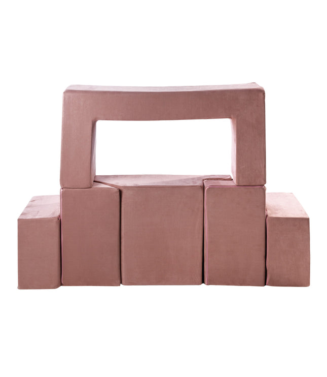 MeowBaby® Velvet Bricks Set - Multifunctional Playground for Children - Pink