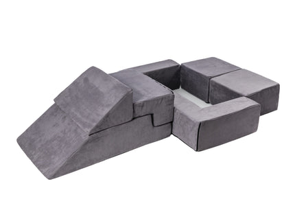 MeowBaby® Velvet Bricks Set - Multifunctional Playground for Children - Grey
