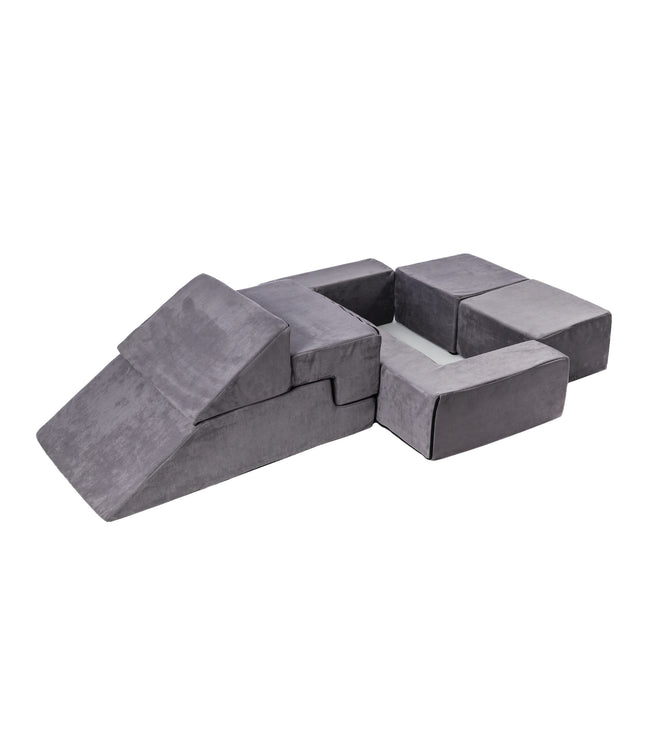 MeowBaby® Velvet Bricks Set - Multifunctional Playground for Children - Grey