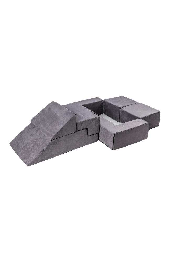 MeowBaby® Fluwelen Stenen-Set - Multifunctionele Speeltuin voor Kinderen - Grijs-mercibeaucoupp.eu