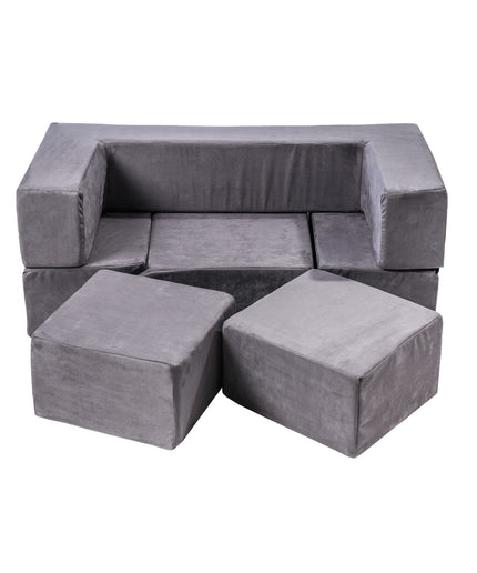 MeowBaby® Fluwelen Stenen-Set - Multifunctionele Speeltuin voor Kinderen - Grijs-mercibeaucoupp.eu