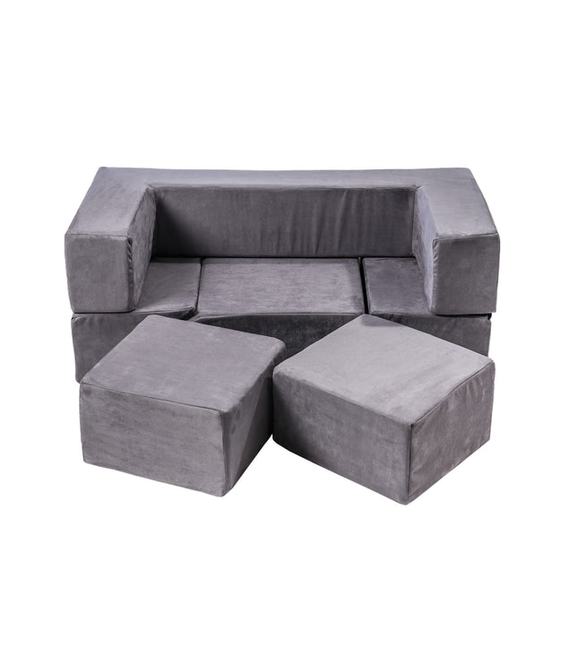 MeowBaby® Velvet Bricks Set - Multifunctional Playground for Children - Grey