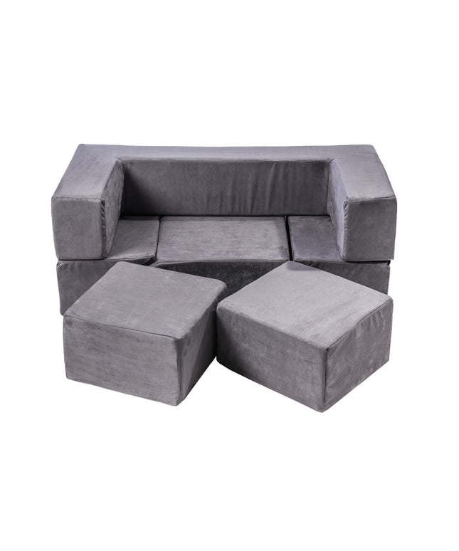 MeowBaby® Fluwelen Stenen-Set - Multifunctionele Speeltuin voor Kinderen - Grijs-mercibeaucoupp.eu