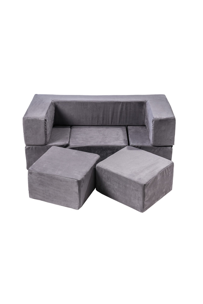 MeowBaby® Fluwelen Stenen-Set - Multifunctionele Speeltuin voor Kinderen - Grijs-mercibeaucoupp.eu