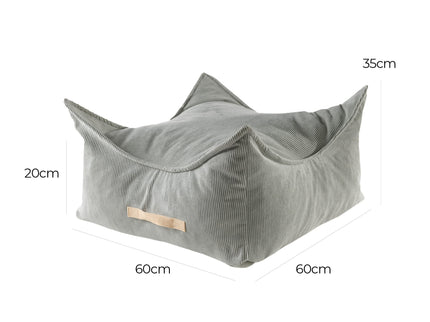 MeowBaby® Pouffe For Children, Square, Corduroy - Grey