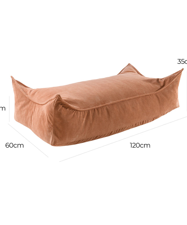 MeowBaby® Poef voor kinderen, rechthoekig, ribfluweel - Brick-mercibeaucoupp.eu