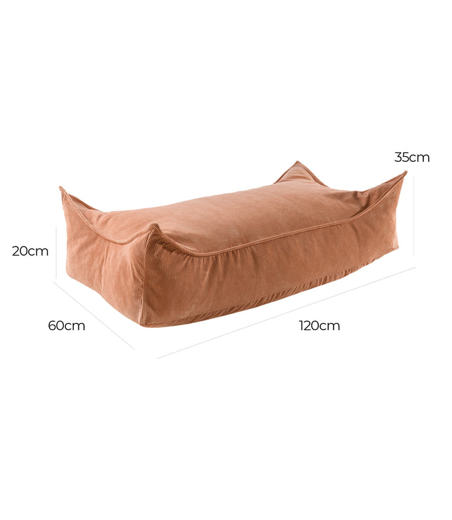 MeowBaby® Pouffe For Children, Rectangular, Corduroy - Brick