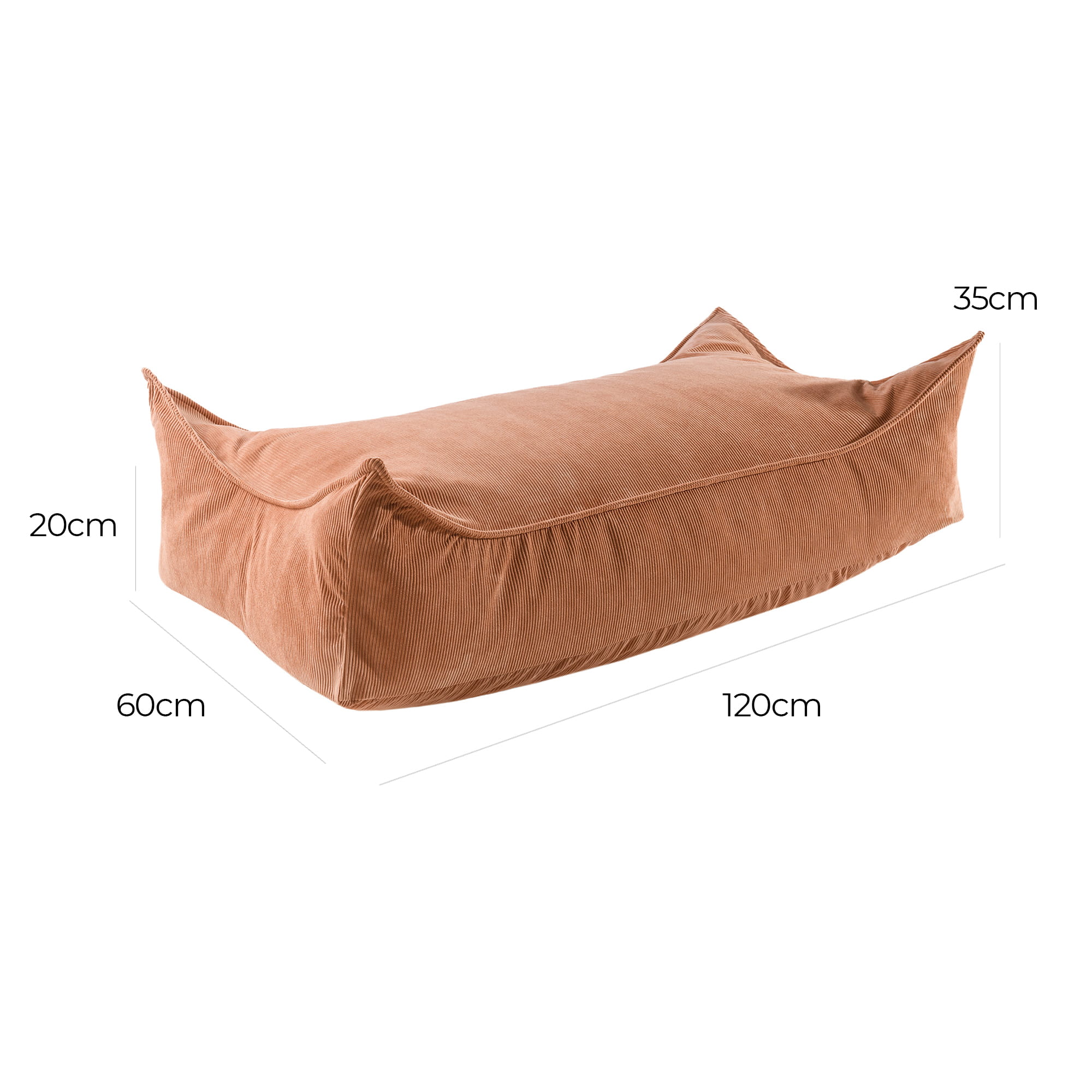 MeowBaby® Poef voor kinderen, rechthoekig, ribfluweel - Brick-mercibeaucoupp.eu