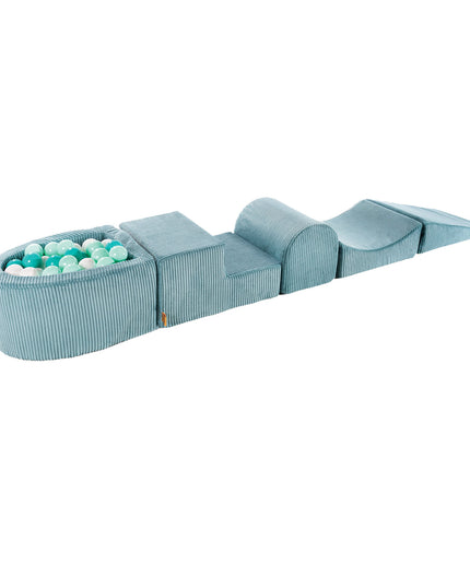 MeowBaby® Speelset met kleine ballenbak - Turquoise & Turquoise/Wit/Mint-mercibeaucoupp.eu