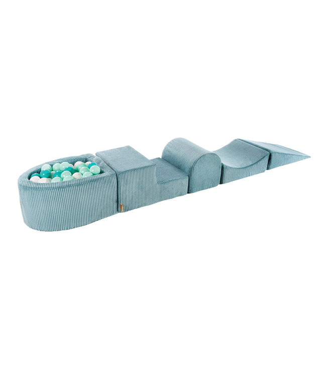 MeowBaby® Playset with Small Ball Pit - Turquoise & Turquise/White/Mint