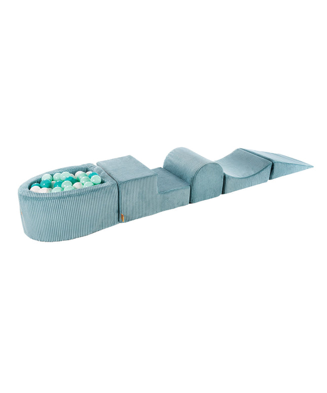 MeowBaby® Speelset met kleine ballenbak - Turquoise & Turquoise/Wit/Mint-mercibeaucoupp.eu