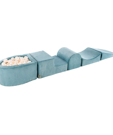 MeowBaby® Speelset met kleine ballenbak - Turquoise & Witte Parel-mercibeaucoupp.eu