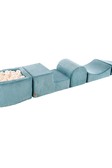 MeowBaby® Speelset met kleine ballenbak - Turquoise & Witte Parel-mercibeaucoupp.eu