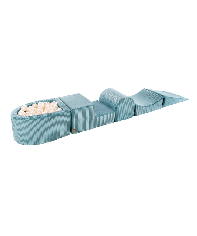MeowBaby® Speelset met kleine ballenbak - Turquoise & Witte Parel-mercibeaucoupp.eu
