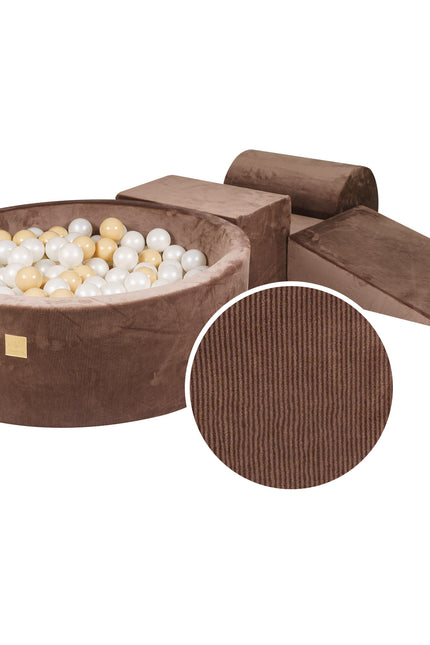 MeowBaby®-speelset met ballenbak en 3 elementen - Bruin-mercibeaucoupp.eu
