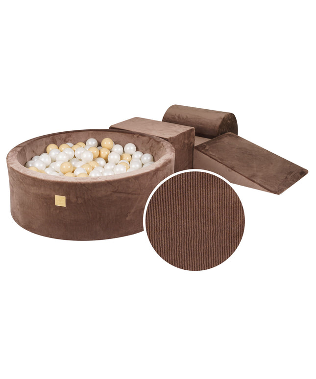 MeowBaby®-speelset met ballenbak en 3 elementen - Bruin-mercibeaucoupp.eu