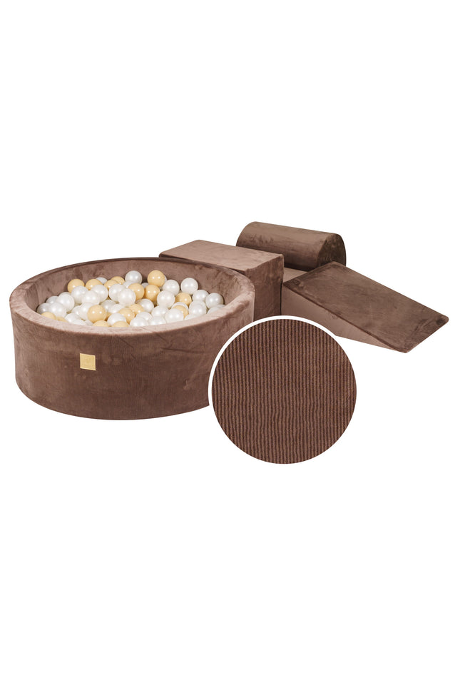 MeowBaby®-speelset met ballenbak en 3 elementen - Bruin-mercibeaucoupp.eu