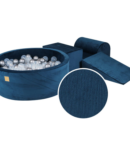 MeowBaby® Speelset met ballenbak en 3 elementen - Blauw marine-mercibeaucoupp.eu