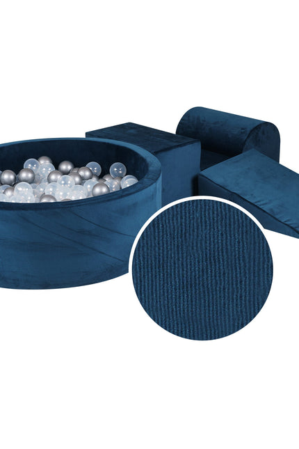 MeowBaby® Speelset met ballenbak en 3 elementen - Blauw marine-mercibeaucoupp.eu