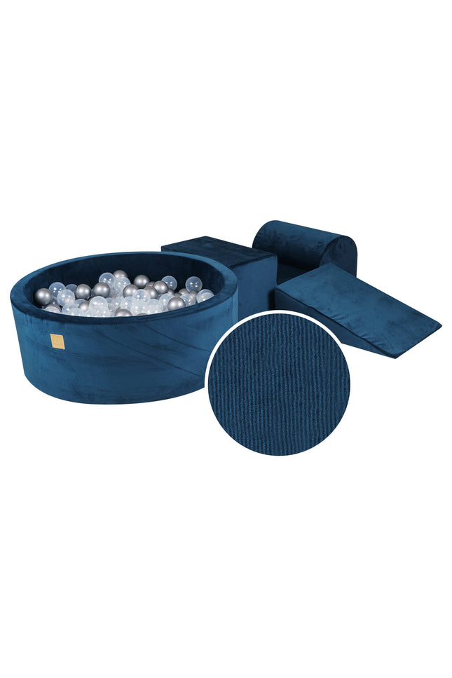 MeowBaby® Speelset met ballenbak en 3 elementen - Blauw marine-mercibeaucoupp.eu