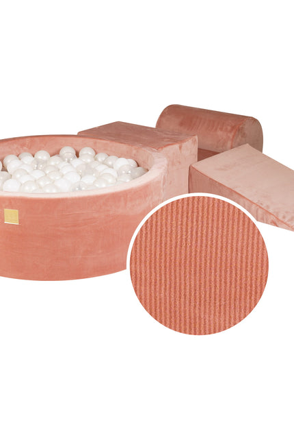 MeowBaby® Speelset met ballenbak en 3 elementen - Abrikoos-mercibeaucoupp.eu