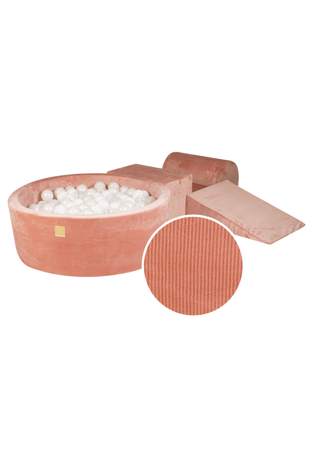 MeowBaby® Speelset met ballenbak en 3 elementen - Abrikoos-mercibeaucoupp.eu