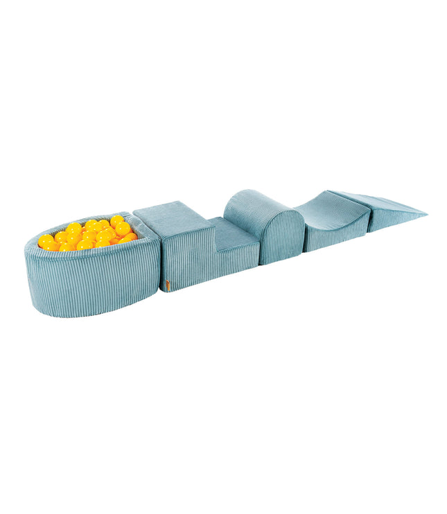 MeowBaby® Playset with Small Ball Pit - Turquoise & Yellow