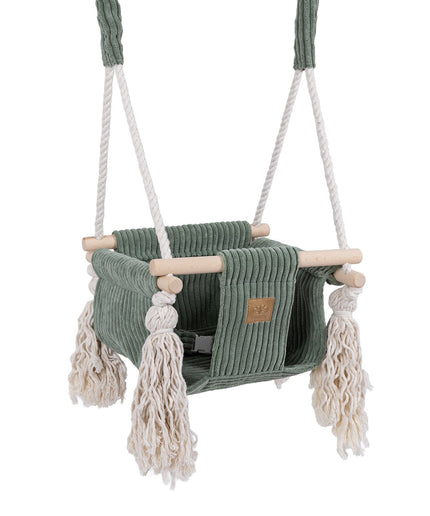 Indoor Baby Swing, Vierkant - Olijfgroen-mercibeaucoupp.eu