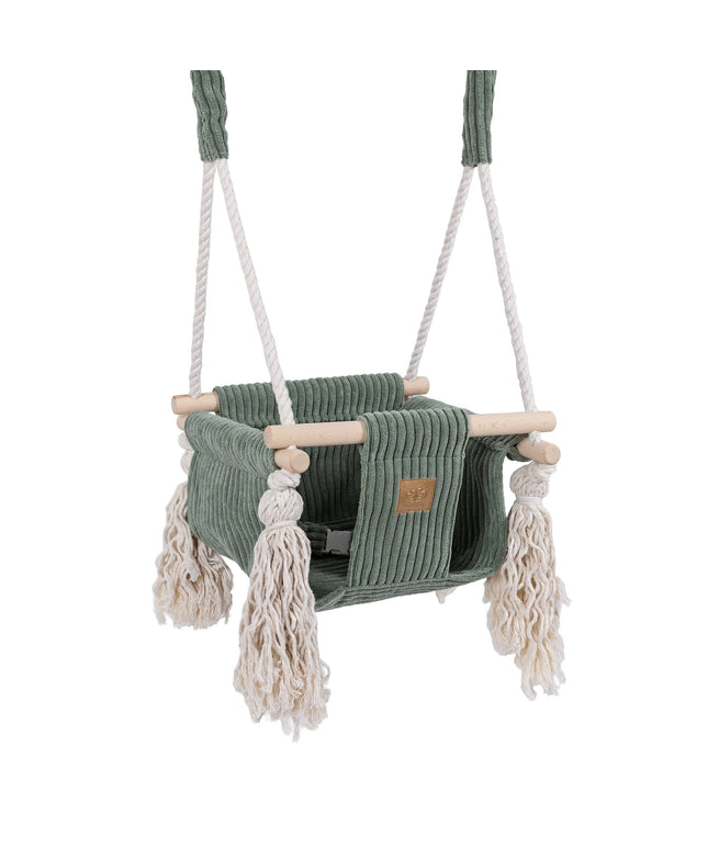 Indoor Baby Swing, Vierkant - Olijfgroen-mercibeaucoupp.eu