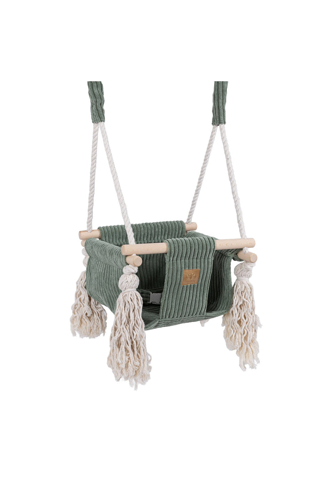 Indoor Baby Swing, Vierkant - Olijfgroen-mercibeaucoupp.eu