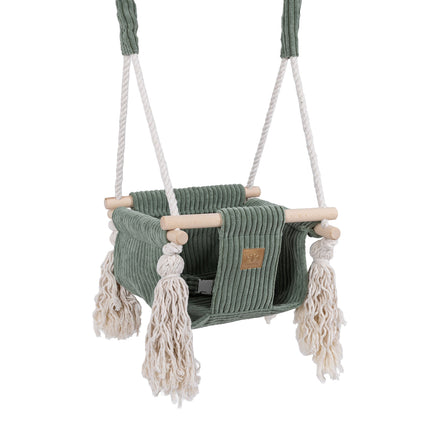Indoor Baby Swing, Vierkant - Olijfgroen-mercibeaucoupp.eu