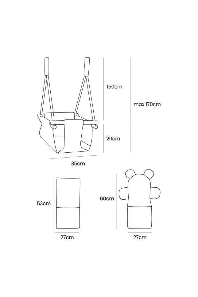 Indoor Baby Swing, Vierkant - Ecru-mercibeaucoupp.eu
