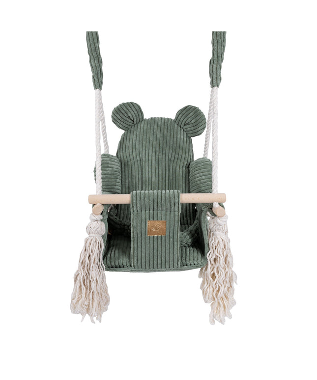 Indoor Babyschommel, Teddy - Olijfgroen-mercibeaucoupp.eu