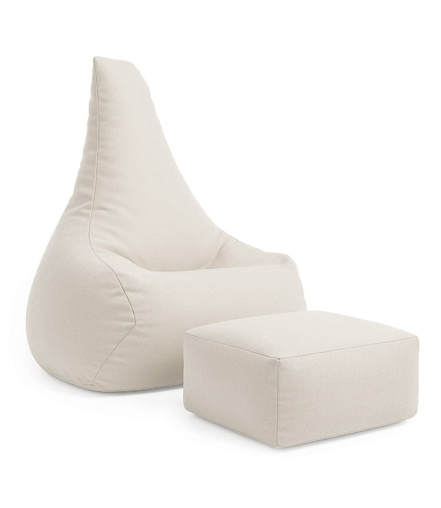 Tearo: Bean Bag + Footrest for Little Loungers - Beige
