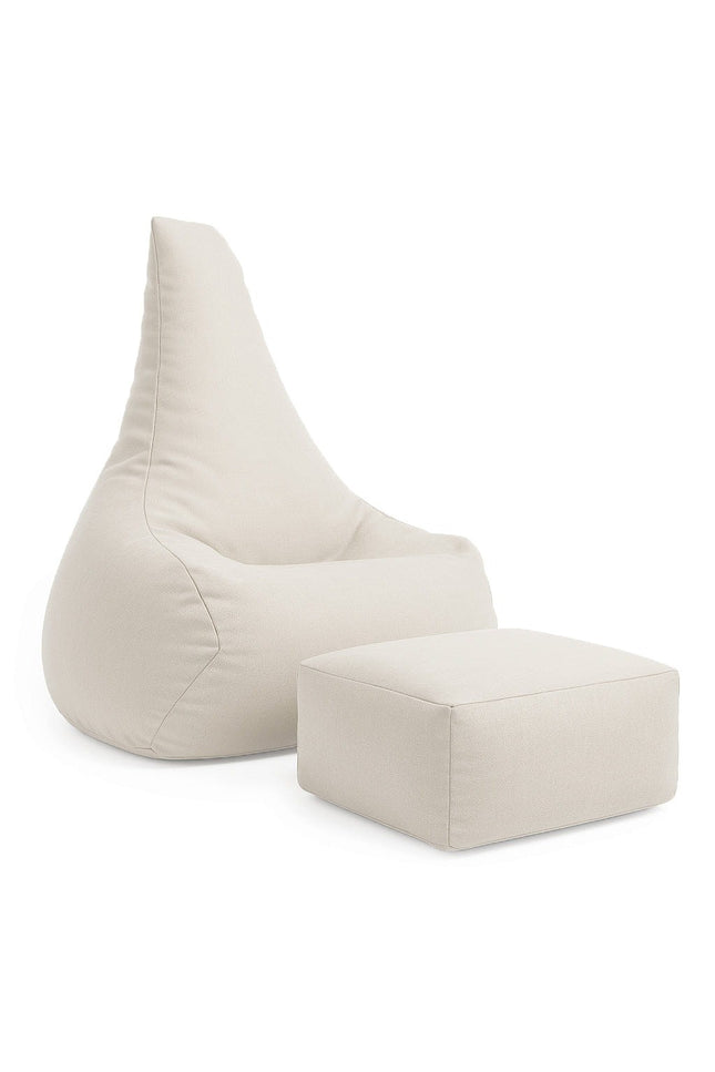 Tearo: Zitzak + voetensteun voor kleine ligstoelen - Beige-mercibeaucoupp.eu