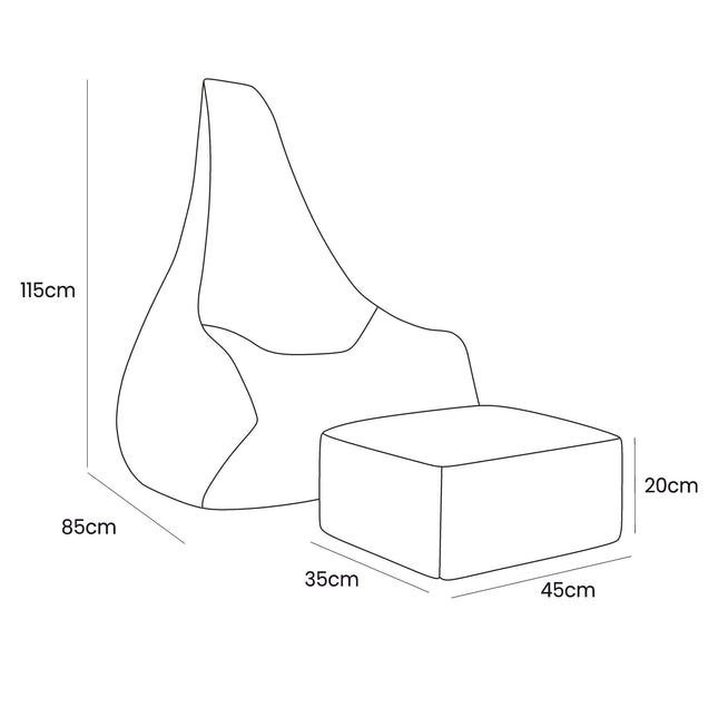 Tearo: Zitzak + voetensteun voor kleine ligstoelen - Rosy Pink-mercibeaucoupp.eu