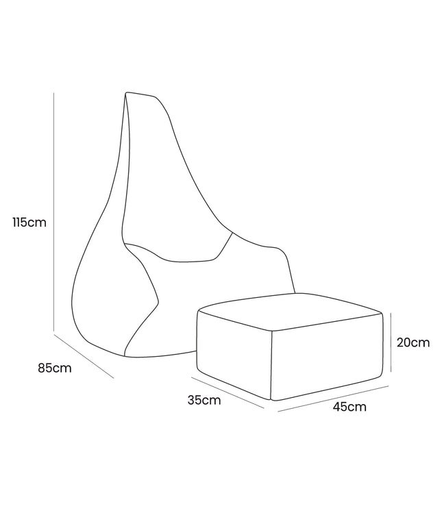 Tearo: Zitzak + voetensteun voor kleine ligstoelen - Rosy Pink-mercibeaucoupp.eu