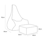 Tearo: Bean Bag + Footrest for Little Loungers - Sky Blue