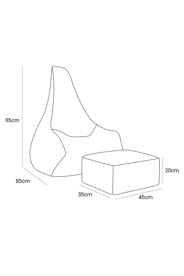 Tearo: Zitzak + voetensteun voor kleine ligstoelen - Beige-mercibeaucoupp.eu