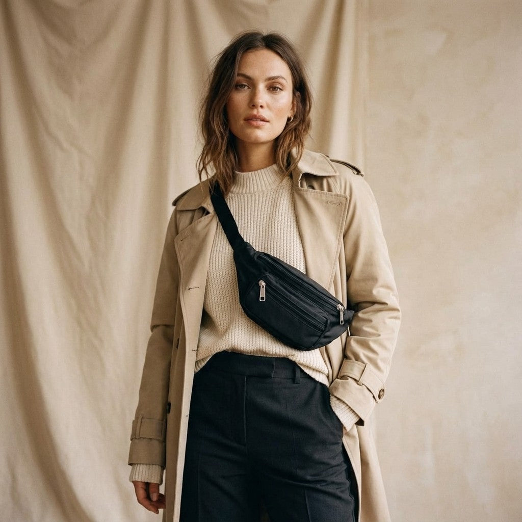 Leather Bum Bag No. 22 - Black