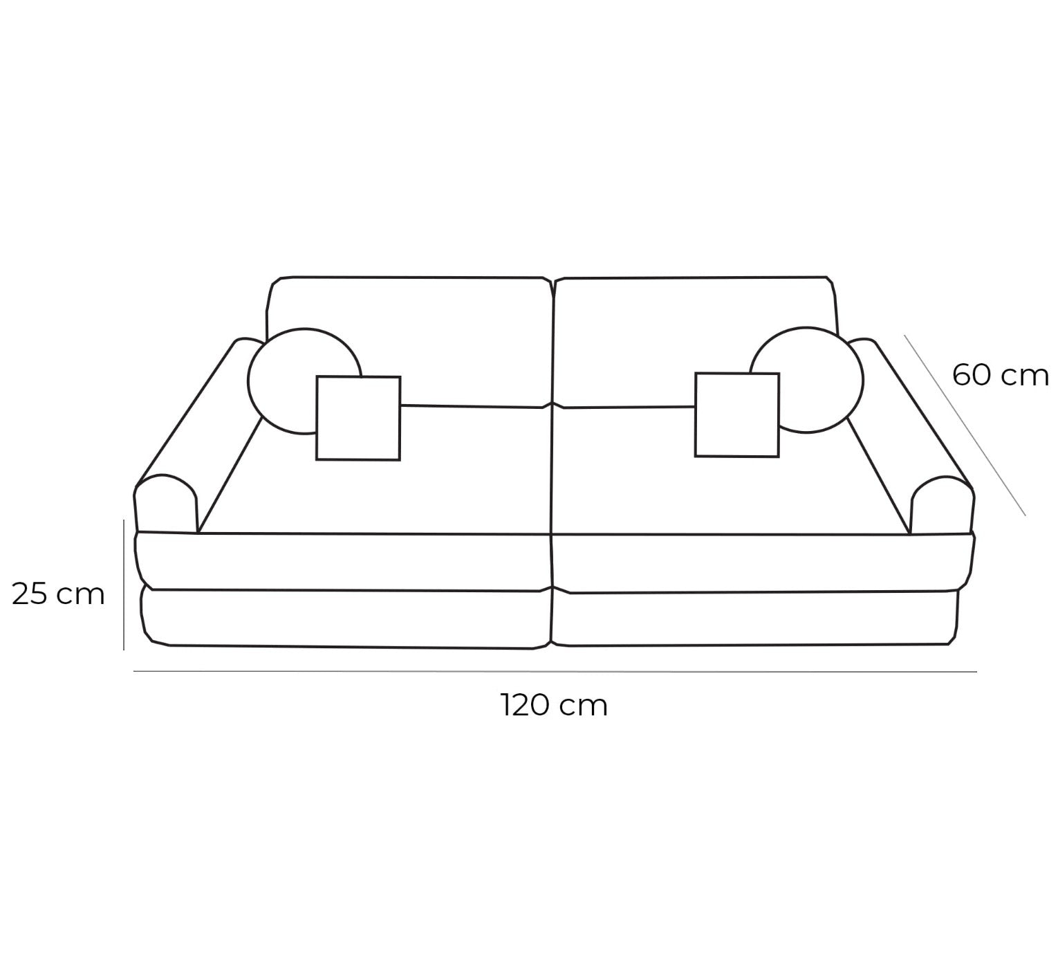 Medium Modular Sofa for Kids - Tangle Lagoon Blue